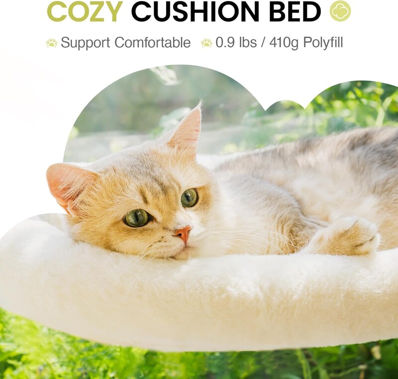 Mewoofun összecsukható macskaablak sügér 4 erős tapadókoronggal Akkus macskaablak függőágy Levehető puha huzat Fehér barna zöld