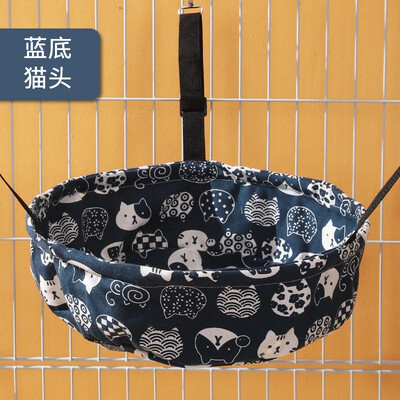 Macska függőágy, téli bársonyos macskaketrec függesztő típus, karc- és kopásálló állítható macskafészek, függőágy ketrechez