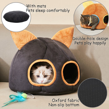 Cute Kitten Styling Tunnel for Cats Bed Dog Toys Cat Tunnel Bed Dog Kitten House Διαδραστικά παιχνίδια για γάτες Κρεβάτι με χαλάκι κουτάβι