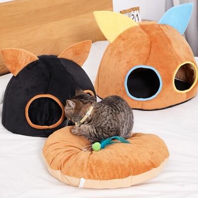 Cute Kitten Styling Tunnel for Cats Bed Dog Toys Cat Tunnel Bed Dog Kitten House Διαδραστικά παιχνίδια για γάτες Κρεβάτι με χαλάκι κουτάβι