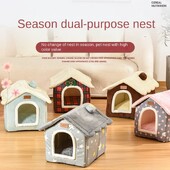 Cuib pliabil pentru pisici/câine Cuib pentru pisici detașabil și lavabil Casă pentru câini Cuib de interior pentru pisici potrivit pentru animalele de companie mici și mijlocii