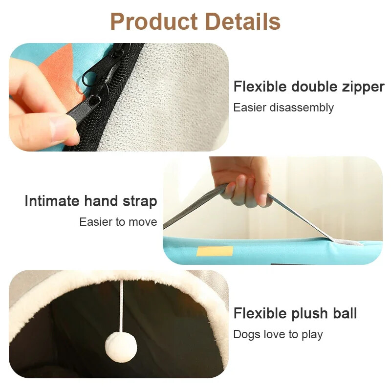 Silts ziemas kaķu suņu gultas paklājiņš dziļa miega telts mājīga ģeometriskā mājas ligzda, noņemama mazgājama vidēji lieliem suņiem, mājdzīvnieku piederumi