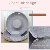 HONEY Așternut rotund din pâslă pentru pisici Jucărie tunel pentru pisici Așternut pentru pisici semi-închis Litier rotund din pâslă pentru foraj gogoașă disponibilă în toate anotimpurile