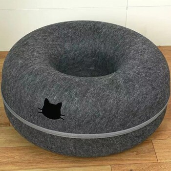 HONEY Στρογγυλό Felt Litter Cat Tunnel Παιχνίδι ημι-κλειστό άμμο γάτας Στρογγυλό τσόχινο ντόνατ απορριμμάτων γεώτρησης που διατίθεται σε όλες τις εποχές