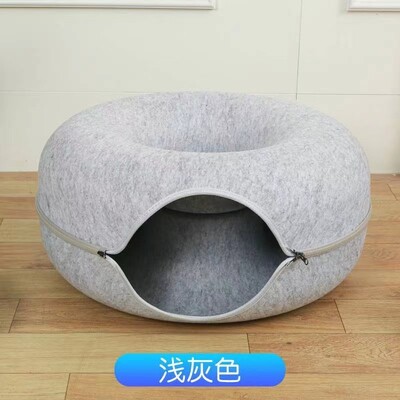 HONEY Așternut rotund din pâslă pentru pisici Jucărie tunel pentru pisici Așternut pentru pisici semi-închis Litier rotund din pâslă pentru foraj gogoașă disponibilă în toate anotimpurile