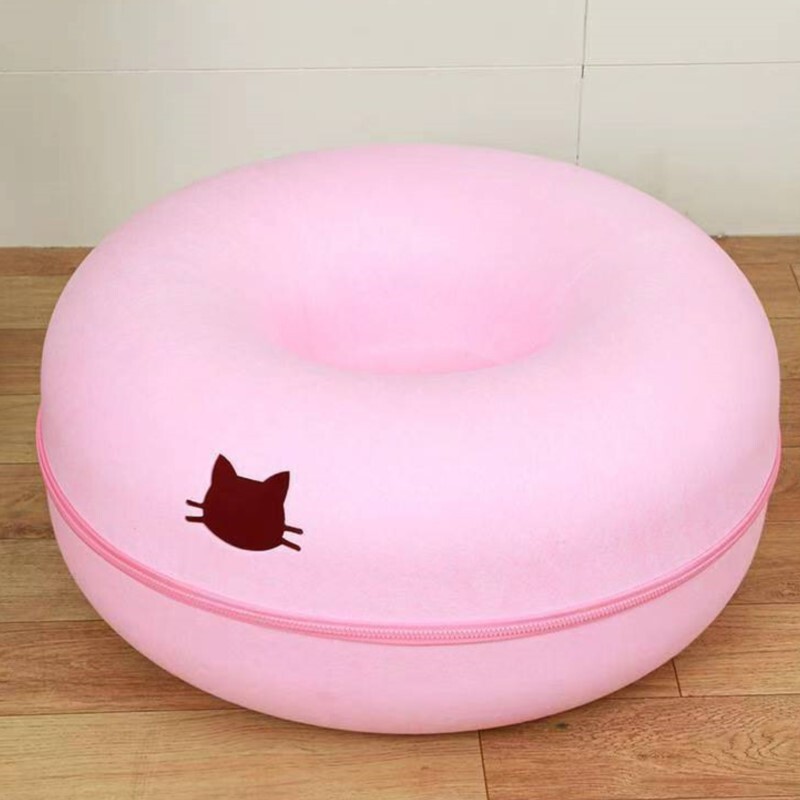 HONEY Așternut rotund din pâslă pentru pisici Jucărie tunel pentru pisici Așternut pentru pisici semi-închis Litier rotund din pâslă pentru foraj gogoașă disponibilă în toate anotimpurile