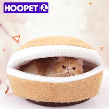 HOOPET Топла котешка къща Хамбургер Легло Разглобяемо Ветроустойчиво Pet Puppy Nest Shell Hiding Burger Bun for Winter