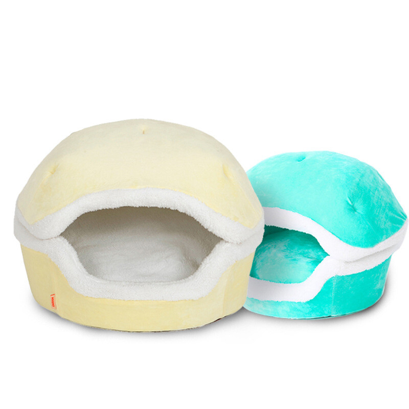 HOOPET silta kaķu gulta māja hamburgeru gulta izjaukšana vēja necaurlaidīga mājdzīvnieku kucēnu ligzdas apvalks slēpjas burgeru bulciņa ziemai