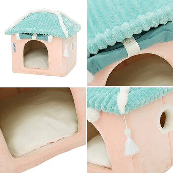 HOOPET Winter Cozy Pet House Dogs Μαλακή φωλιά ρείθρων Σπήλαιο ύπνου για σκύλο γάτας Κουτάβι Ζεστές σκηνές Αφαιρούμενη φωλιά κρεβατιού για Τσιουάουα