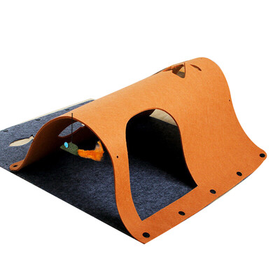 Jucărie multifuncțională tunel pentru animale de companie 44*60/52*70cm Labirint din pânză de pâslă Pat pentru pisici cu jucărie pentru pisică, cățeluș, pisoi, iepure, interior, exterior