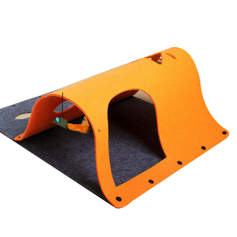 Jucărie multifuncțională tunel pentru animale de companie 44*60/52*70cm Labirint din pânză de pâslă Pat pentru pisici cu jucărie pentru pisică, cățeluș, pisoi, iepure, interior, exterior