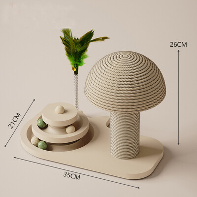 Jauna mājdzīvnieka kaķa rotaļlieta kaķu griežamais galdiņš Smieklīgs kaķu skrāpis tornis, izturīgs sizala skrāpējamais dēlis Koka kaķa satveršanas kaķu piederumi