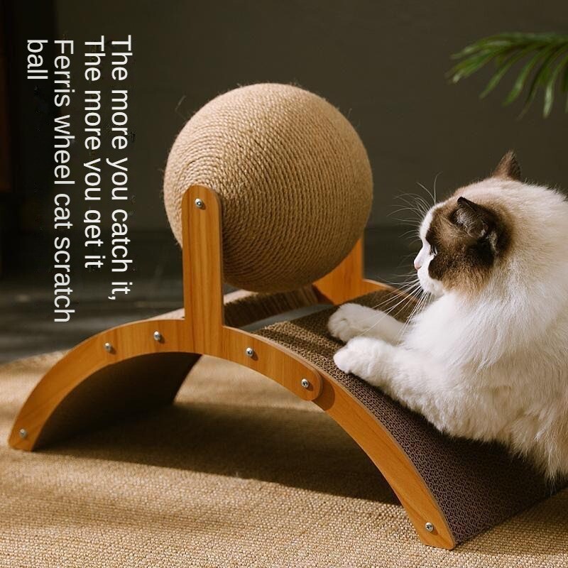 Medinės katės Naminių gyvūnėlių gaminiai Priedai Dreskintuvas Sizalio Katės draskymo kamuoliukas Šlifavimo letenėlė Žaisliniai grandikliai katėms Treniravimo reikmenys