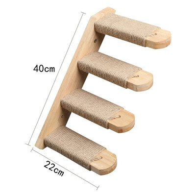 Cadre d`escalade freska en bois pour chat, échelle en sisal, meubles animaux de compagnie, hamac chat, table ronde diabétique