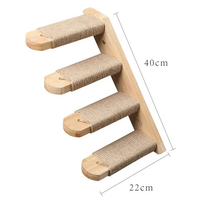 Cadre d`escalade freska en bois pour chat, échelle en sisal, meubles animaux de compagnie, hamac chat, table ronde diabétique