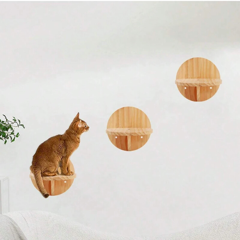 Cadre d'escalade mural en bois pour chat, échelle en sisal, meubles animaux de compagnie, hamac chat, table ronde diabétique