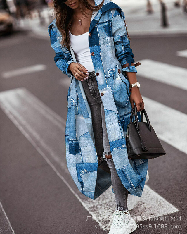 Jachetă transfrontalieră de damă europeană și americană cu glugă 