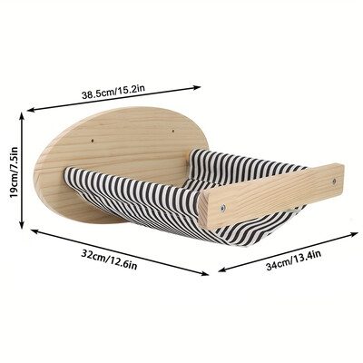 Perete de cățărat pentru pisici Arborele de pisică Raft plutitor cu scară de frânghie sisal Casă din lemn Hamac Pisicuță Scară pentru dormit și odihnă