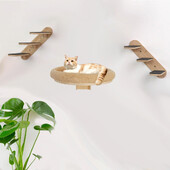 1 gabalas prie sienos tvirtinamas naminis veltinis kačių laipiojimo hamakas kačiuko poilsis Žaidimas medžio masyvo šokinėjimo pedalu veikla kačių vidaus baldai