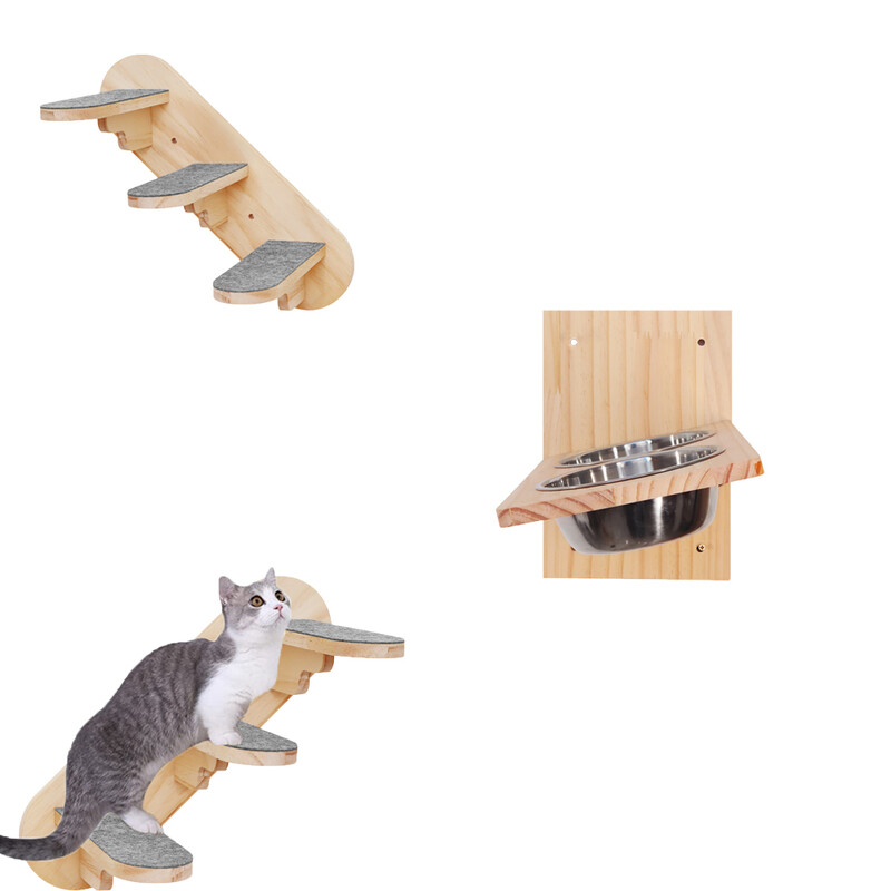 1 gabalas prie sienos tvirtinamas naminis veltinis kačių laipiojimo hamakas kačiuko poilsis Žaidimas medžio masyvo šokinėjimo pedalu veikla kačių vidaus baldai