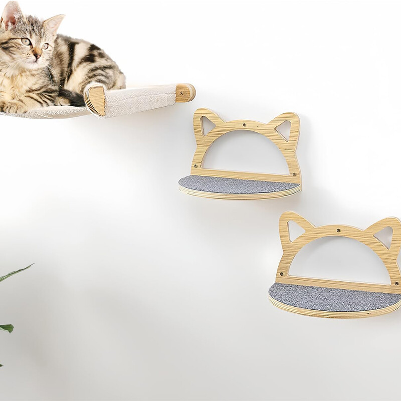 1 gabalas prie sienos tvirtinamas naminis veltinis kačių laipiojimo hamakas kačiuko poilsis Žaidimas medžio masyvo šokinėjimo pedalu veikla kačių vidaus baldai