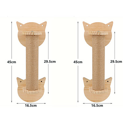 Mobilier din lemn masiv montat pe perete pentru pisici Scară de urcat stinghii Hamac pentru pisici cu stâlp de zgâriere pentru activități în interior