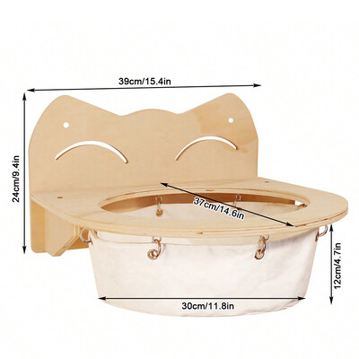 Perete de cățărat montat pentru pisici cu hamac pentru pisici și scară pentru cățărat pentru pisici Casă pentru pisici Raft pentru pisici Cuib de sisal pentru pisicuțe care se joacă și se odihnesc