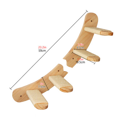 Perete de cățărat montat pentru pisici cu hamac pentru pisici și scară pentru cățărat pentru pisici Casă pentru pisici Raft pentru pisici Cuib de sisal pentru pisicuțe care se joacă și se odihnesc