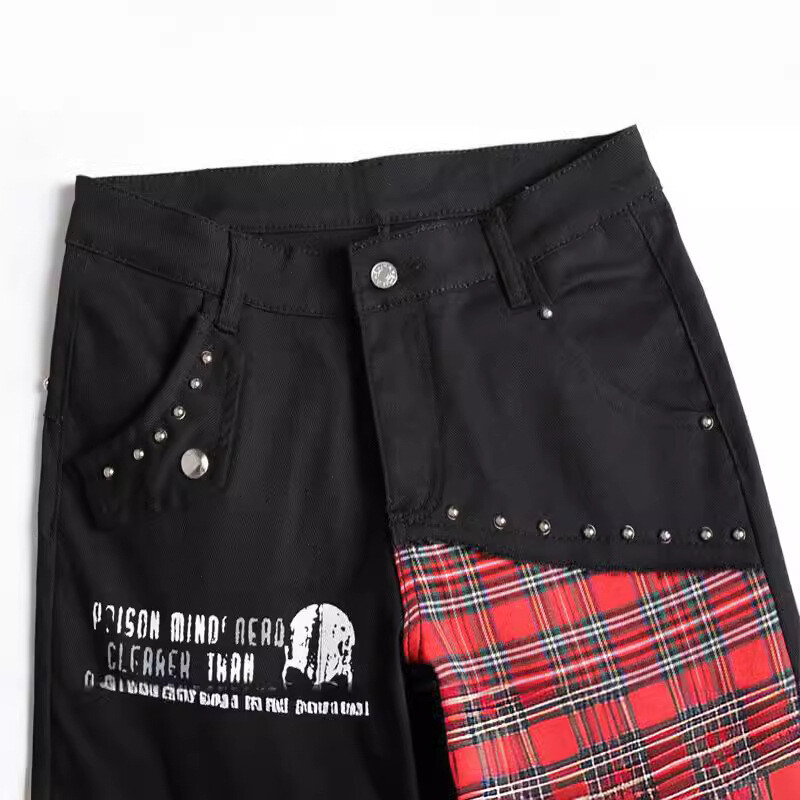 Nauji Korėjos jaunimo lygos to paties stiliaus vyriški, lengvi, tampri, kniediniai, hiphopo maži tiesūs džinsai