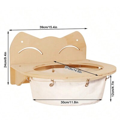 Falra szerelhető mászó macska fapolcok macskafüggőágy ugrópadlóval vagy karcoló oszloppal a macska játékhoz és alváshoz