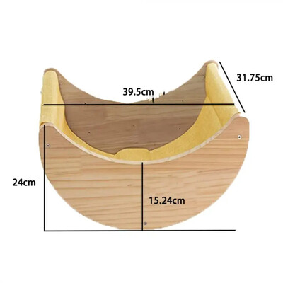 1 bucată raft din lemn pentru pisici, montat pe perete, hamac pentru pisici și platformă de sărituri cu scară pentru pisici, mobilier de interior, care se joacă