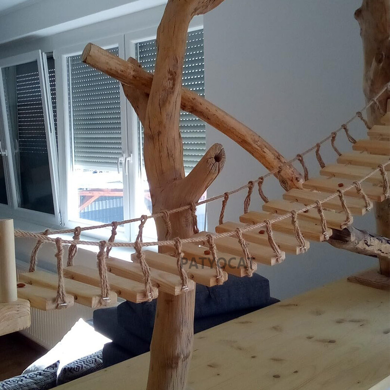 100 CM pie sienas stiprināms Cat Bridge Lager kāpšanas koka sizala kāpņu rāmis mājdzīvnieku iekštelpu mēbeles kaķu laktas kaķēnu gulēšanai