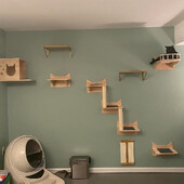 Mobilier de perete pentru pisici Cadru de catarare Montat pe perete din sisal Scara pentru zgarieturi pentru pisici de interior Pedale de cuib pentru pisici Pisici Joaca si dorm