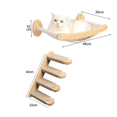 Mobilier de perete pentru pisici Cadru de catarare Montat pe perete din sisal Scara pentru zgarieturi pentru pisici de interior Pedale de cuib pentru pisici Pisici Joaca si dorm