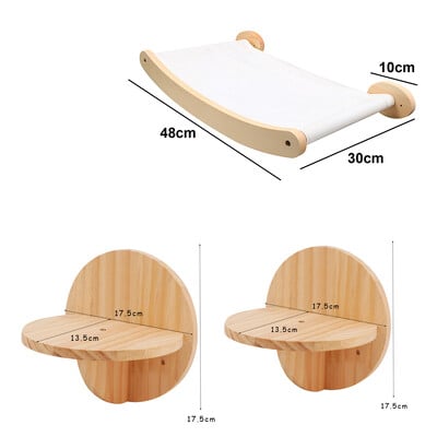 Arbore pentru pisici Suport pentru cățărare pentru pisici, montat pe perete, stâlp de zgâriat pentru pisici, pod cu hamac, biban pentru pisici și joacă