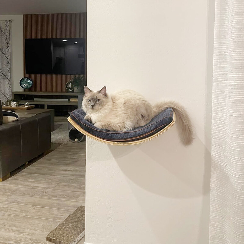 Ant sienos tvirtinamos lentynos laipteliai išlenkti kačių lovos lentynos kampiniai laktai Hamakas miegui kopti, braižymas, naminių gyvūnėlių baldai