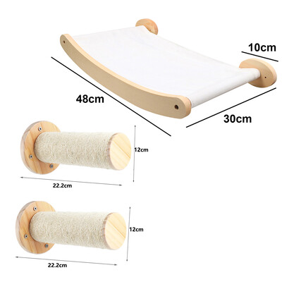 Különböző méretű macska felvonóhíd létra Szizál kötéllétra Tartós tömörfa kötéllétra kisállat tevékenységhez függőágy beltéri bútor