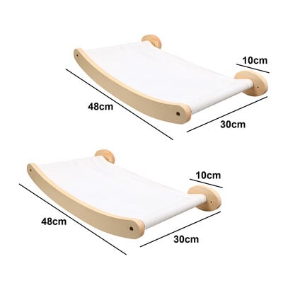 Kasside ronimisriiulid Seinale kinnitatav kassi võrkkiik ja Steps kõndimise hüppeplatvorm puitmööbli jaoks Kitty mängib ja magab