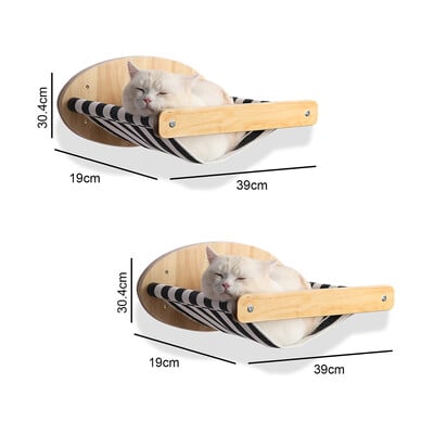 Kasside ronimisriiulid Seinale kinnitatav kassi võrkkiik ja Steps kõndimise hüppeplatvorm puitmööbli jaoks Kitty mängib ja magab