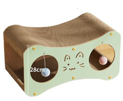 HONEY PET Divslāņu kaķu māja, daudzfunkcionāla ligzdas skrāpējama dēlīša ķircināšanas bumba, gofrēts papīrs, mājdzīvnieku piederumi kaķu piederumi