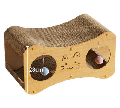 HONEY PET Divslāņu kaķu māja, daudzfunkcionāla ligzdas skrāpējama dēlīša ķircināšanas bumba, gofrēts papīrs, mājdzīvnieku piederumi kaķu piederumi