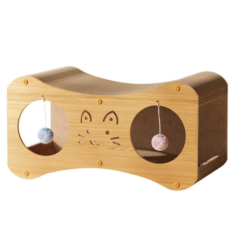 HONEY PET Divslāņu kaķu māja, daudzfunkcionāla ligzdas skrāpējama dēlīša ķircināšanas bumba, gofrēts papīrs, mājdzīvnieku piederumi kaķu piederumi