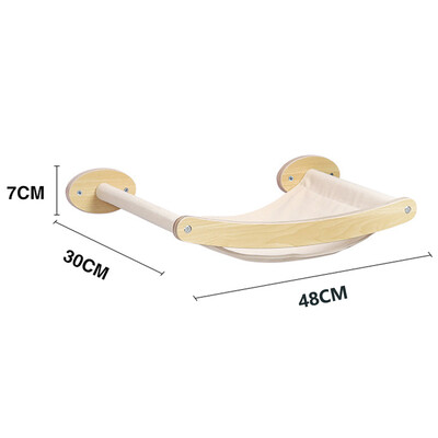 Ant sienos tvirtinamas kačių laipiojimo medinės lentynos kačių hamakas su šokinėjimo platforma arba įbrėžimu, skirtas katėms žaisti ir miegoti