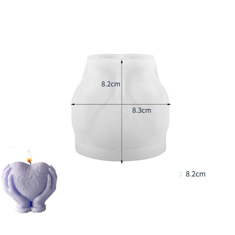 Valentino dienos dovana silikoninė širdelė žvakės forma Naujas rankoje laikomas širdelė Aromaterapinis gipso stalo baldai