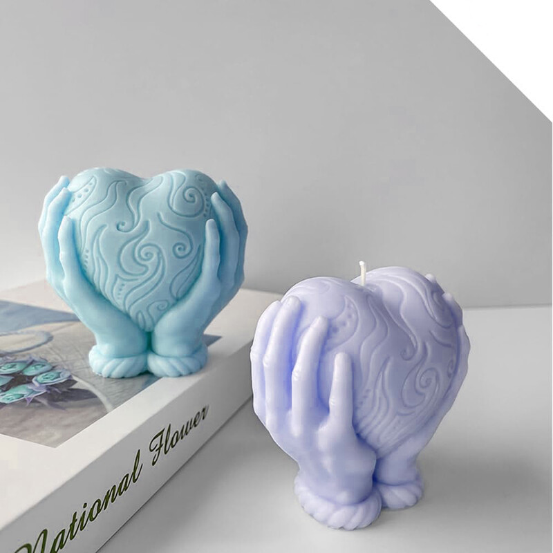 Valentino dienos dovana silikoninė širdelė žvakės forma Naujas rankoje laikomas širdelė Aromaterapinis gipso stalo baldai