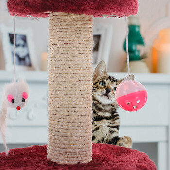 1 котешка драскалка Sisal Cat Claw Scratcher Pole Котешка играчка за катерене за коте Котка Вътрешни мебели за домашни любимци Драскалка 20x18x15cm