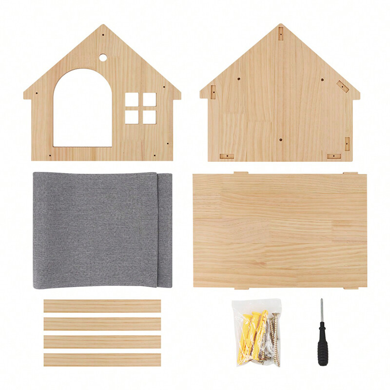 Koka kaķu māja kāpšanai uz peldoša plaukta pie sienas piestiprināta kaķēnu villa guļam un atpūtai sienas mēbelēm