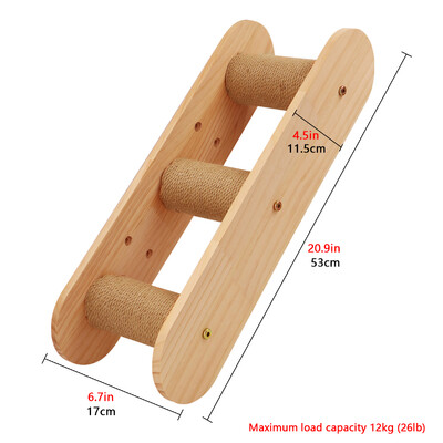 Zidna drvena penjalica za mačje drvo. Kuća za mačke. Grebalica za mačje mostove i zidno igralište za igranje mačića.
