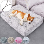 Covoraș pătrat cu grămadă lungă pentru animale de companie Casă pentru pisici pentru câini Pat pentru câini Covoraș detașabil, cu fundul anti-alunecare, canapea pentru somn adânc, iarnă, paturi calde pisici