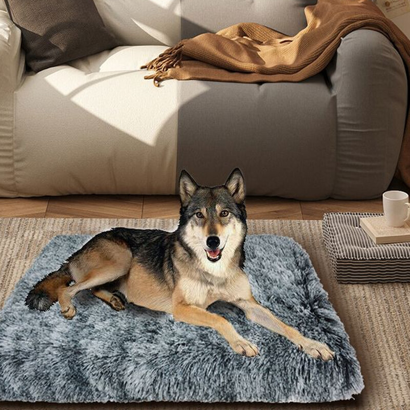 Covoraș pătrat cu grămadă lungă pentru animale de companie Casă pentru pisici pentru câini Pat pentru câini Covoraș detașabil, cu fundul anti-alunecare, canapea pentru somn adânc, iarnă, paturi calde pisici